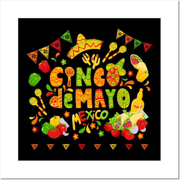 Cinco de Mayo Mexican Fiesta Wall Art by BadDesignCo